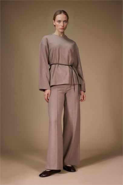 Wide Leg Regular Hem Trousers