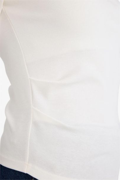 تيشيرت ردن طويل سليم فيت وياخة مستديرة