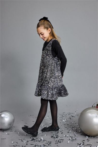 Girl T-Shirt Sequined Dress 2 Piece Set