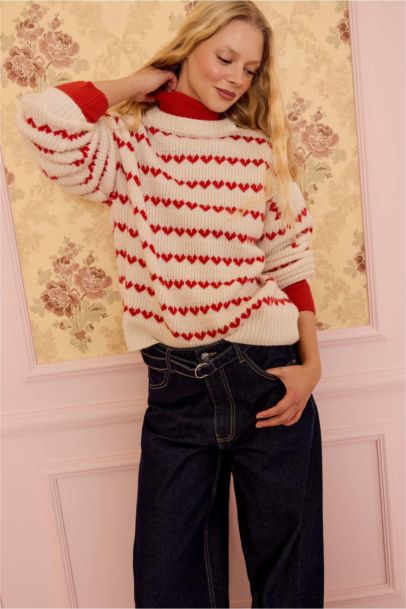 بلوز صوف اوفر سايز بياخة مستديرة