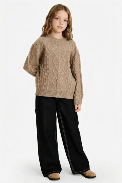 Bisiklet Yaka Triko Kazak Kız Çocuk