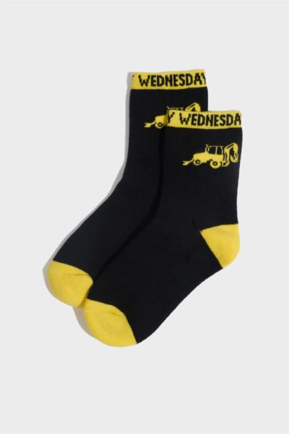 Erkek Çocuk Baskılı 5'li Pamuklu Havlu Çorap