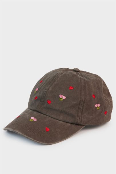 Kadın Nakışlı Jean Cap Şapka