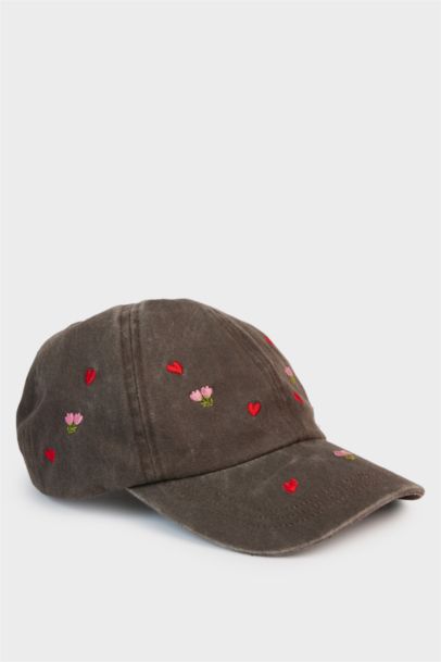 Kadın Nakışlı Jean Cap Şapka