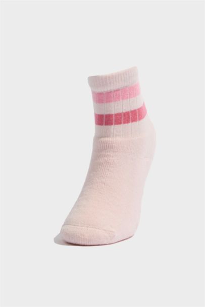 Dikişsiz 3'lü Pamuklu Havlu Çorap Kız Bebek