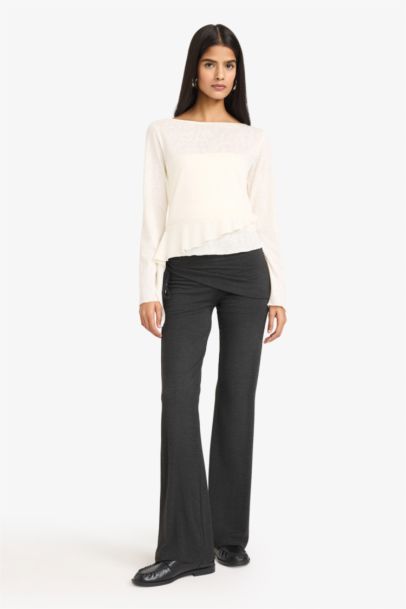 Футболка Slim Fit с круглым вырезом и длинным рукавом