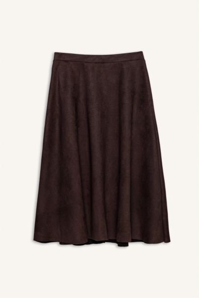 A Cut Suede Knitted Skirt