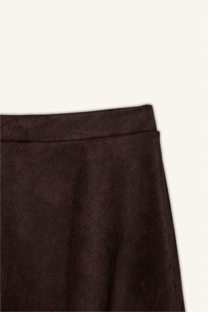 A Cut Suede Knitted Skirt
