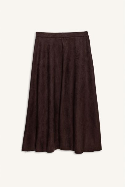 A Cut Suede Knitted Skirt