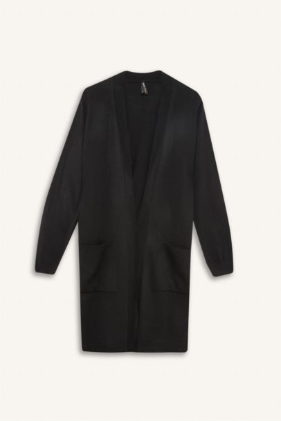 Regular Fit V-Neck Basic Long Knit Cardigan