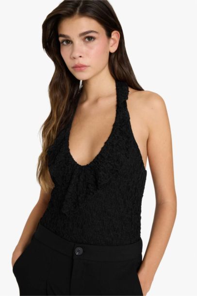 Halter Yaka Dantel Bluz