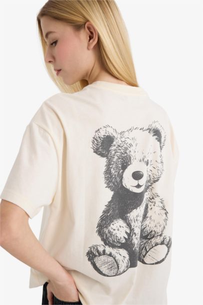 Футболка оверсайз с принтом и коротким рукавом