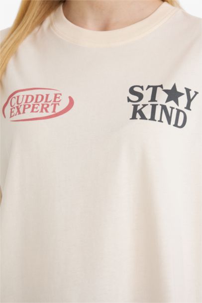 Футболка оверсайз с принтом и коротким рукавом