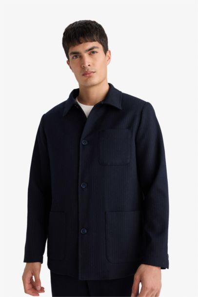 Relax Fıt Pamuk Astarlı Twill Blazer Ceket