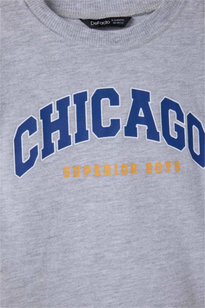 Oversize Baskılı 2'li Uzun Kollu Tişört Erkek Bebek