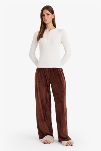Regular Fit Velour Pajama Pants