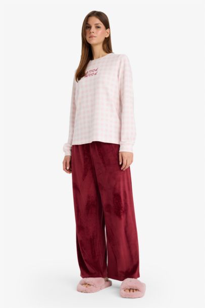 Regular Fit Velour Pajama Pants