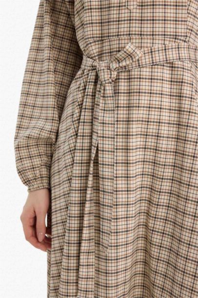 Regular Fıt Desenli Midi Elbise