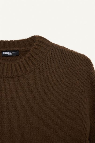 بلوز صوف اوفر سايز بياخة مستديرة