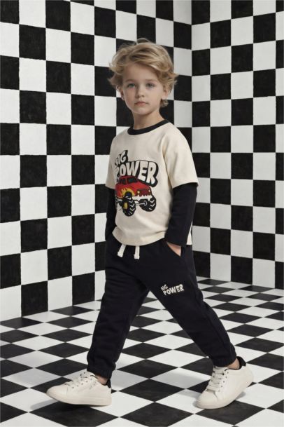 Kargo Fit Baskılı Eşofman Altı Erkek Bebek