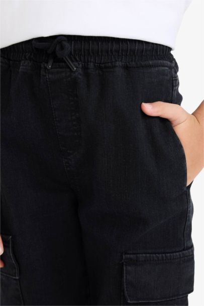 Kargo Fit Beli Lastikli Jean Pantolon Erkek Çocuk
