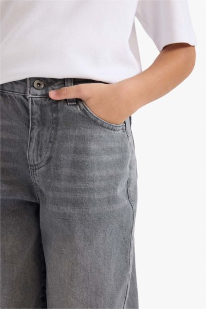 Barrel Fit Düz Paça Jean Pantolon Erkek Çocuk