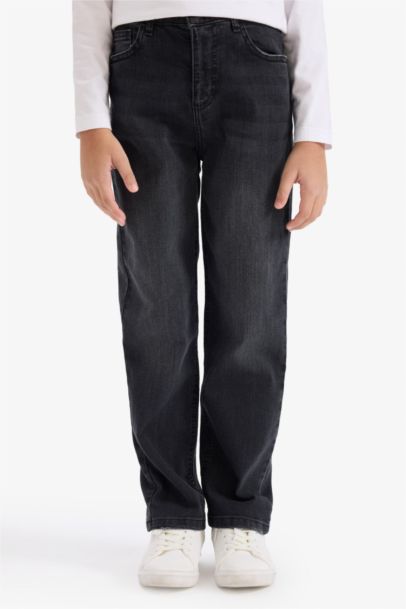 Straight Fit Düz Paça Jean Pantolon Erkek Çocuk