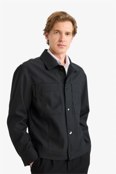 Oversize Fit Shirt Collar Waterproof Jacket