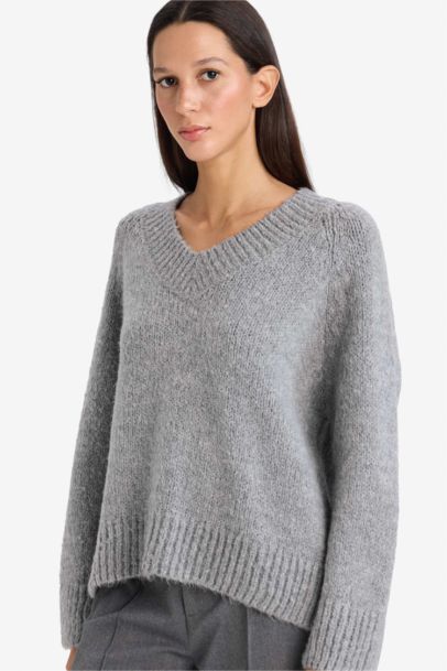 Pull oversize en maille à col V