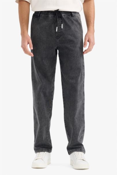 Wide Leg Draw Waist Jeans