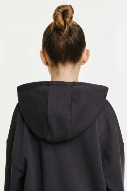 Disney Lilo & Stitch Oversize Geniş Kalıp Kapüşonlu İçi Yumuşak Tüylü Sweatshirt Kız Çocuk