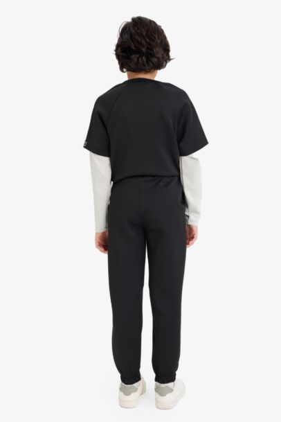 Erkek Çocuk Beli Lastikli Baskılı Skuba Dalgıç Kumaş Eşofman Altı