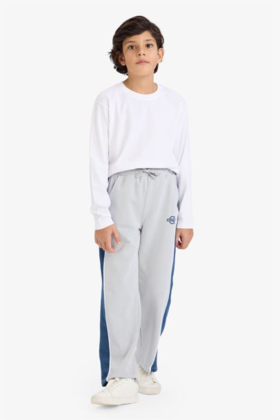 Wıde Leg Beli Lastikli Baskılı Eşofman Altı Erkek Çocuk