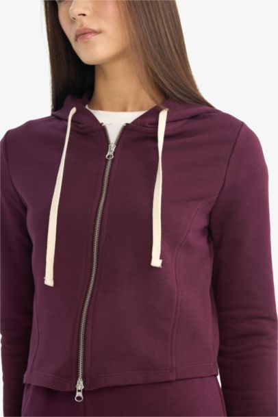 Oversize Fit Hooded Thick Sweatshirt Fabric Cardigan