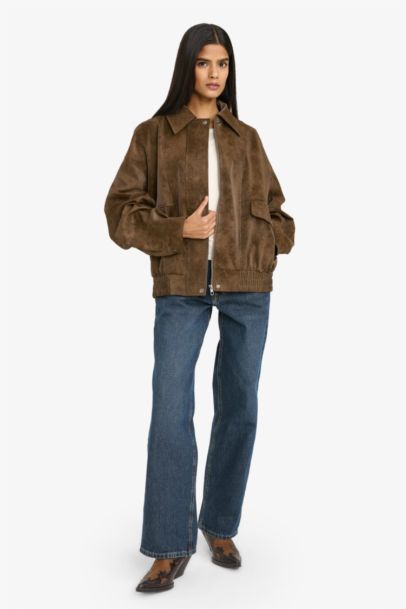 Waterproof Dad Fit Polo Collar Faux Leather Jacket