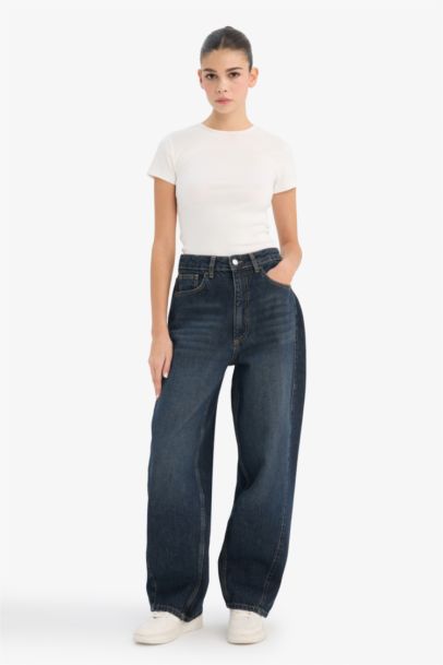 Jean longueur cheville à taille haute Coupe Barrel