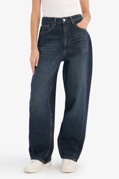 Jean longueur cheville à taille haute Coupe Barrel