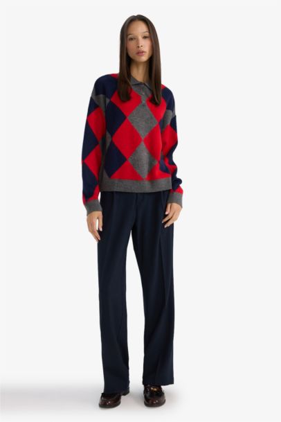 بلوز تريكو قصة عادية بياخة بولو