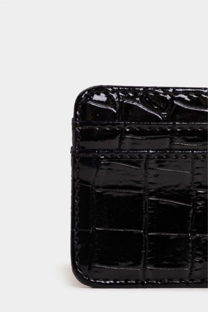 Woman Faux Leather Business Card Wallet