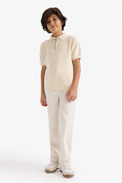 Boy Regular Fit Polo Collar Pullover