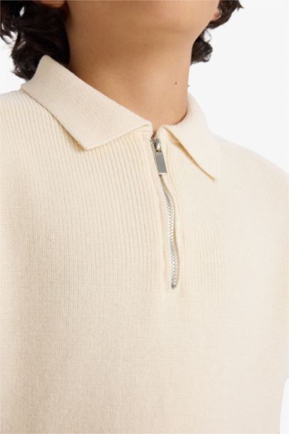 Boy Regular Fit Polo Collar Pullover