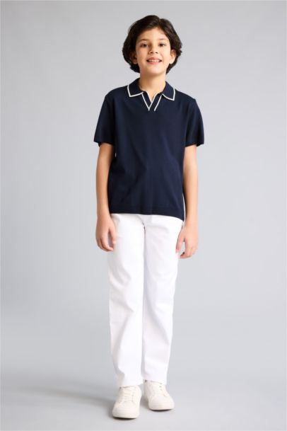 بلوز ولادي فيسكوز قصة عادية وباخة عالية