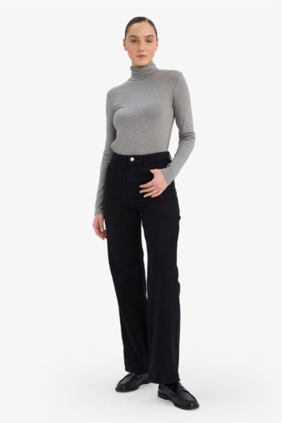 T-shirt Slim à manches longues et col semi-montant