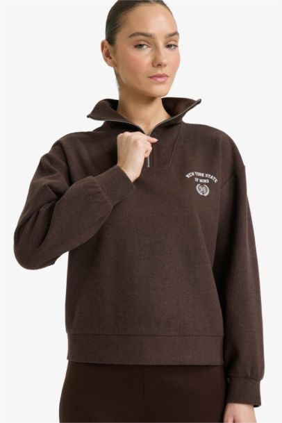 Regular Fit Printed Long Sleeve Sweatshirt