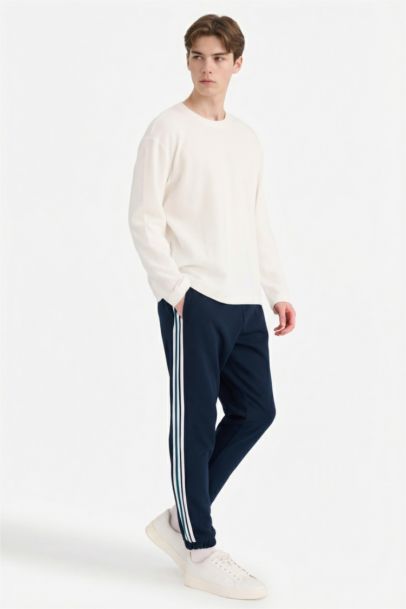 Beli Bağcıklı Düz Paça Eşofman Altı