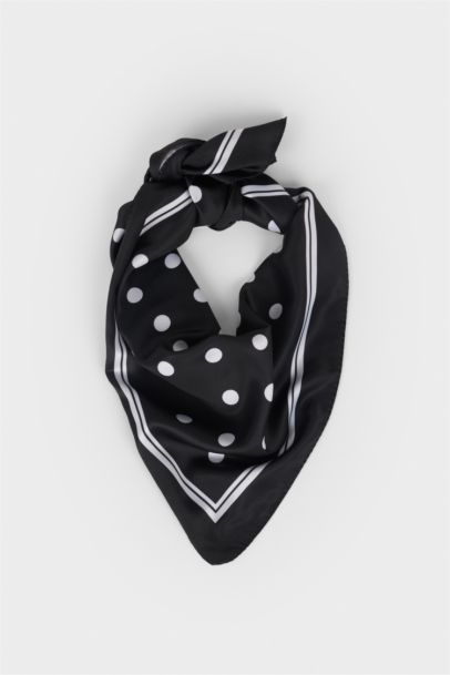 Woman Polka Dot Satin Scarf