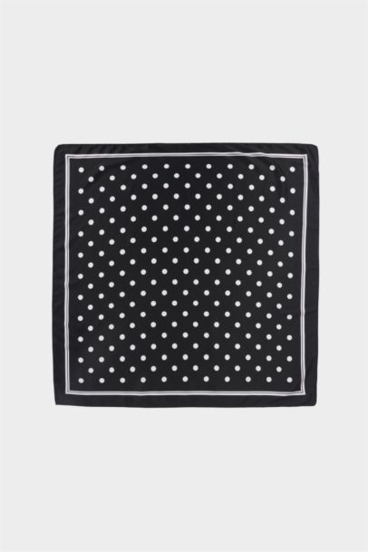 Woman Polka Dot Satin Scarf