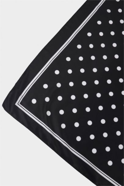 Woman Polka Dot Satin Scarf