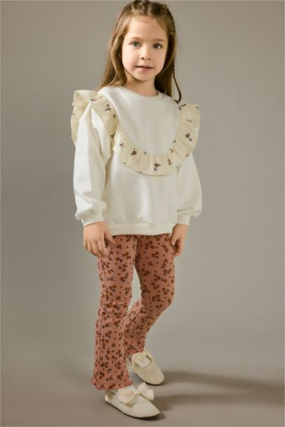 Çiçekli Fitilli Kaşkorse Tayt Kız Bebek