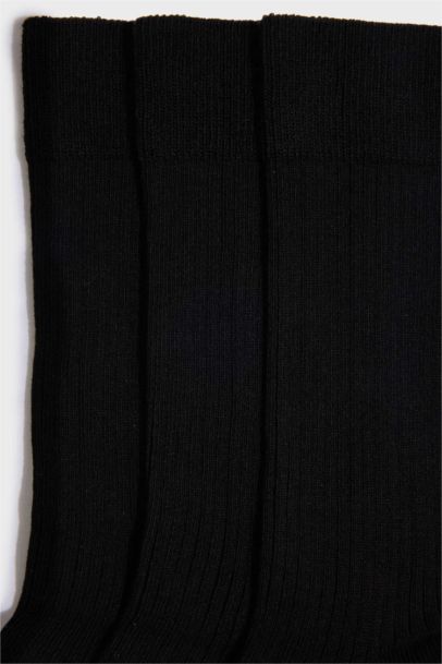 Erkek 3'lü Pamuklu Uzun Çorap